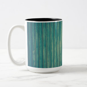 Taza Bicolor Líneas azules rayadas