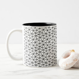 Taza Bicolor Líneas en blanco y negro tema moderno