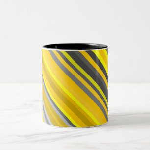 Taza Bicolor Líneas/modelo amarillos y grises de las rayas