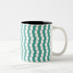 Taza Bicolor Líneas turquesas confusas