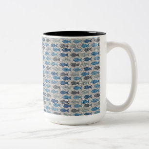 Taza Bicolor Linen Fish