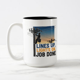 Taza Bicolor Liniero Profesional Orgulloso Trabajador de Servic