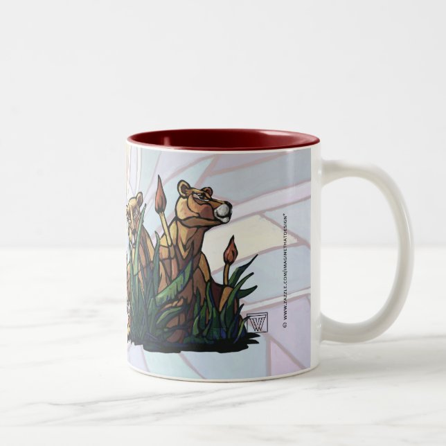 Taza Bicolor Lion Cubs Art Orgulloso Mama Mug (Derecha)