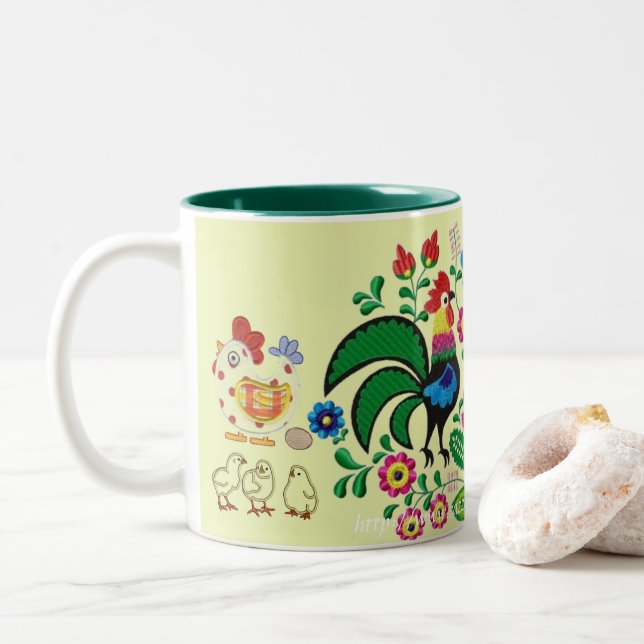 Taza Bicolor "Lips de pollo" (Con donut)