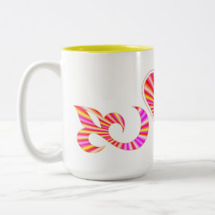 Taza Bicolor Lirio cardíaco arcoiris y mariposa