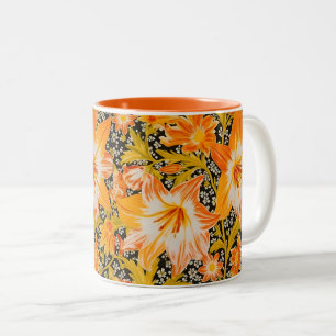 Taza Bicolor Lirio dorado vintage pre-rafaelita de William Morr