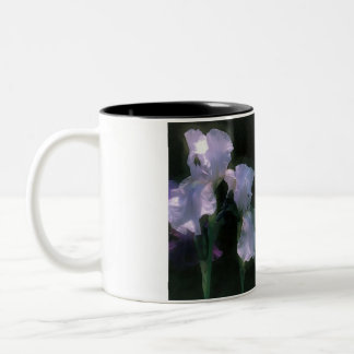 Taza Bicolor Lirios Blancos a la Luz de la Luna en Flor