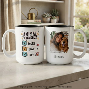 Taza Bicolor Lista de verificación de animales de acogida