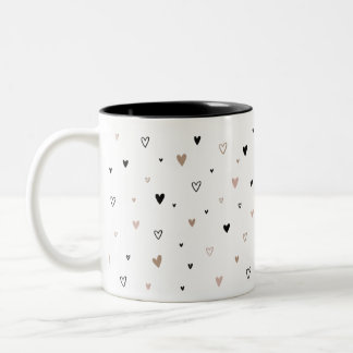 Taza Bicolor Little Hearts Tasse - Minimalistisches Herzmuster