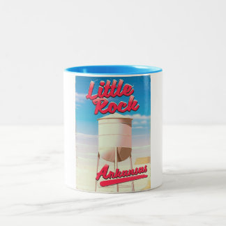 Taza Bicolor Little Rock, poster de viajes vintage de Arkansas