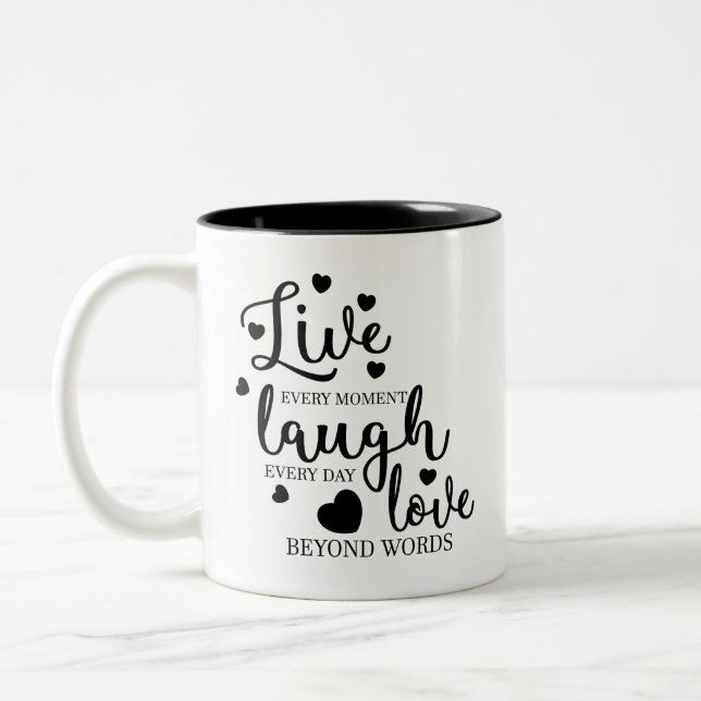Taza Bicolor Live Laugh Love (Izquierda)