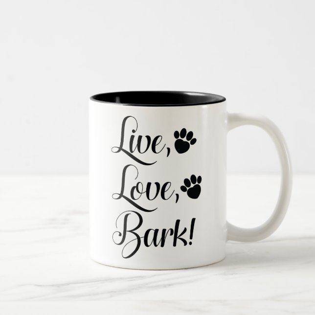 Taza Bicolor Live Love Bark (Derecha)