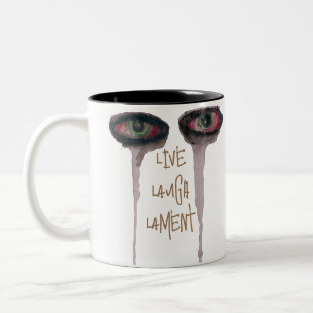 Taza Bicolor LiveLaughLament (Izquierda)