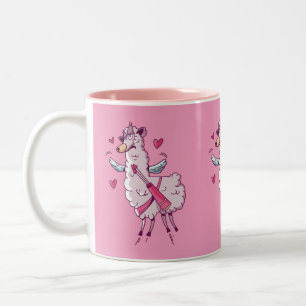 Taza Bicolor Llama cupido para Día de San Valentín
