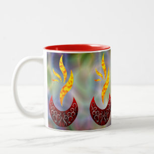 Taza Bicolor llama de fuego de diseño