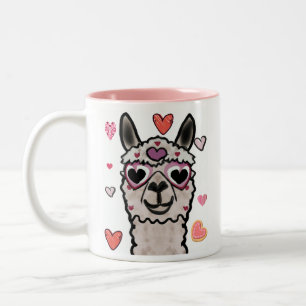 Taza Bicolor Llama de Guay con lentes de corazón