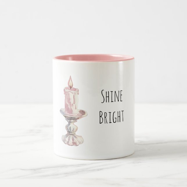 Taza Bicolor Llama de vela rosa (Centro)