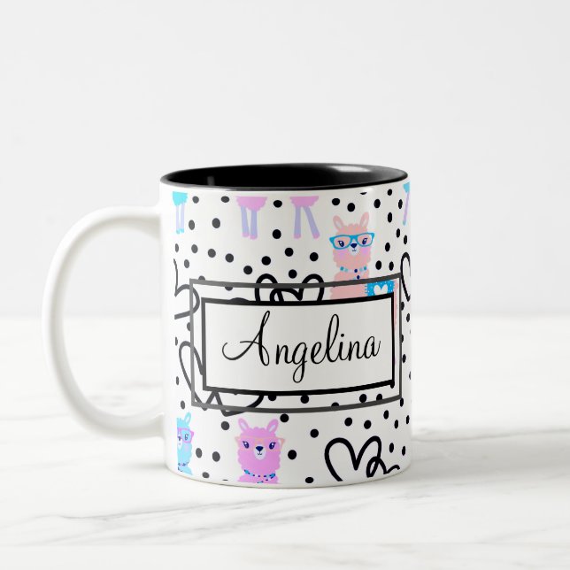 Taza Bicolor Llama personalizada (Izquierda)