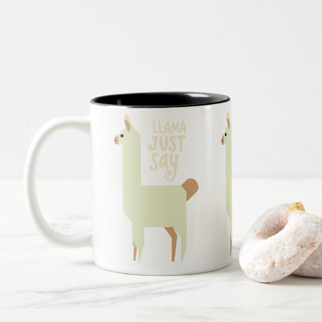 Taza Bicolor Llama sólo decir (Con donut)