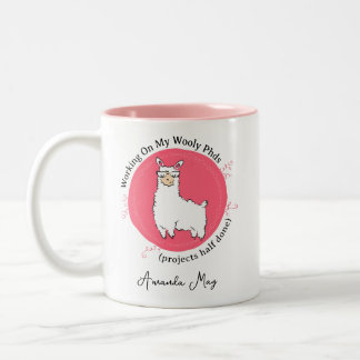 Taza Bicolor Llama te cuenta de proyectos yarn que los doctorad