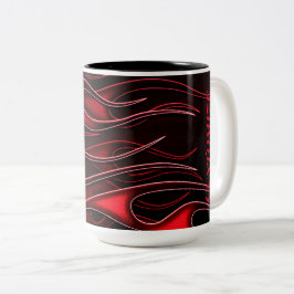 Taza Bicolor Llamas rojas personalizadas