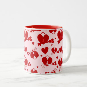 Taza Bicolor llave de bloqueo cardíaco valentina