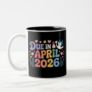Taza Bicolor Llegando abril 2026 Fecha de parto Embarazo de mam