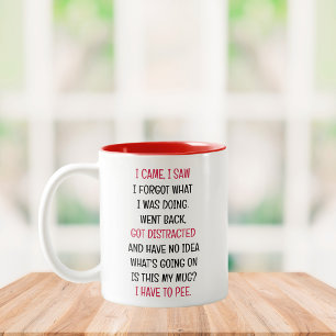Taza Bicolor Llegué Vi Olvidé Divertido