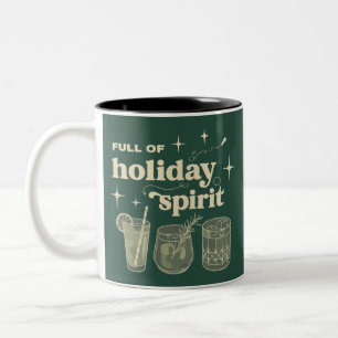 Taza Bicolor Lleno de espíritu navideño regalos bebidas vino de