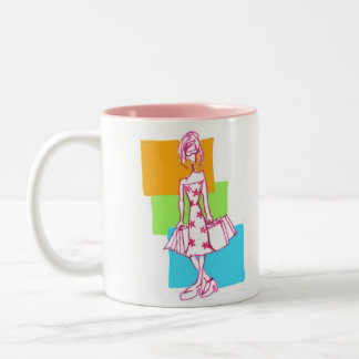 Taza Bicolor Llevado hacer compras, hacer compras y HACER