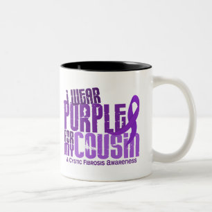 Taza Bicolor Llevo la púrpura para mi fibrosis quística del
