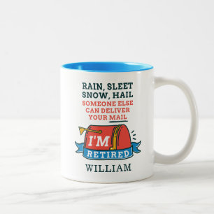 Taza Bicolor Lluvia Aguanieve Nieve Trabajador Postal Jubilado