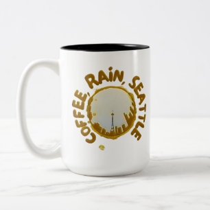 Taza Bicolor Lluvia de Café Seattle