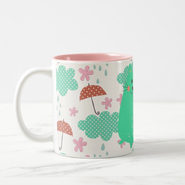 Taza Bicolor Lluvia de gatos (Izquierda)