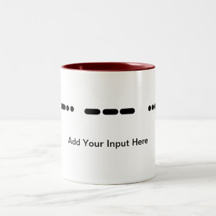 Taza Bicolor ¡Lo amo… en personalizar del código Morse! Ta