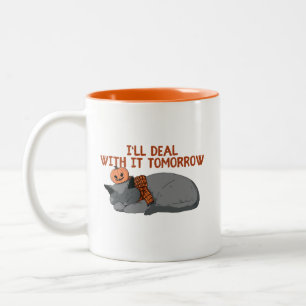Taza Bicolor Lo Manejaré Mañana Gato