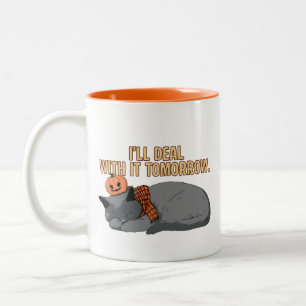 Taza Bicolor Lo Manejaré Mañana Gato
