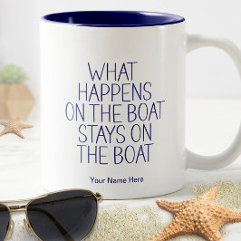 Taza Bicolor Lo que pasa en el barco es gracioso, Capitán Humor