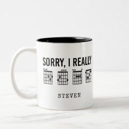 Taza Bicolor Lo siento, de verdad DGAF Guitar Chords Funny Pers