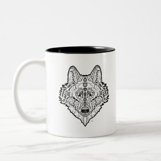 Taza Bicolor Lobo (Izquierda)