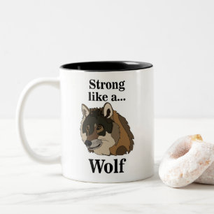 Taza Bicolor Lobo Gris