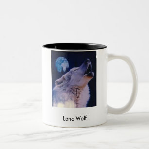 Taza Bicolor lobo, lobo solitario