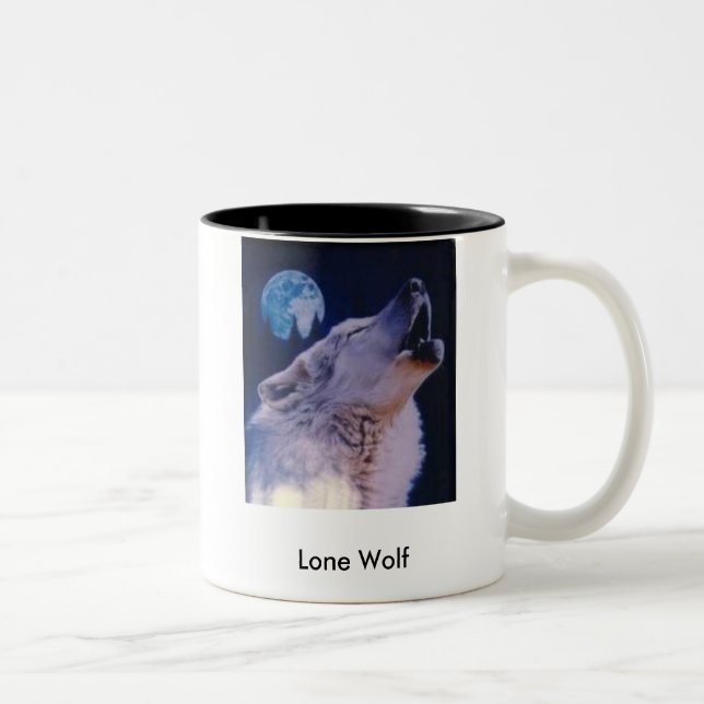 Taza Bicolor lobo, lobo solitario (Derecha)