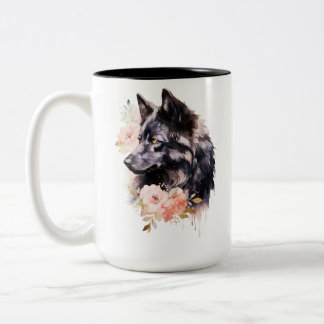 Taza Bicolor Lobo negro