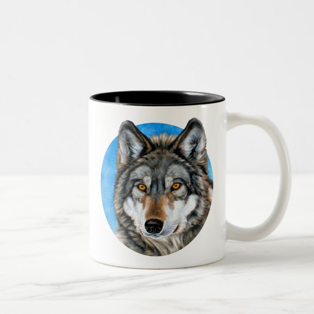 Taza Bicolor Lobo pintado (Derecha)