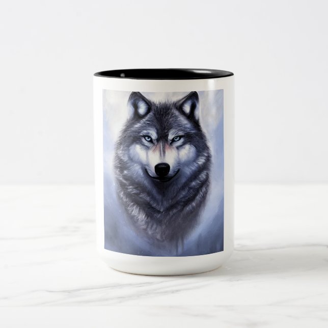 Taza Bicolor Lobo solitario (Centro)