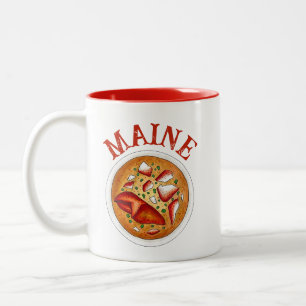 Taza Bicolor Lobster Bisque Sopa de marisco Cocina Maine ME