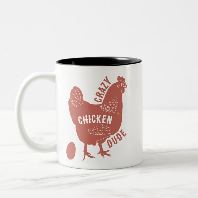 Taza Bicolor Loco Chicken Dude (Izquierda)