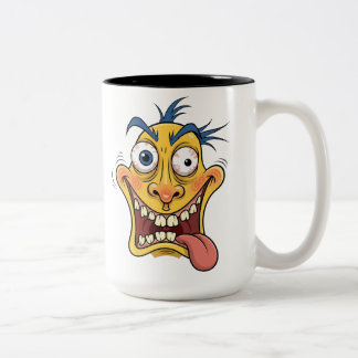 Taza Bicolor Loco Personalizado Face Mug - Gracioso café de exp