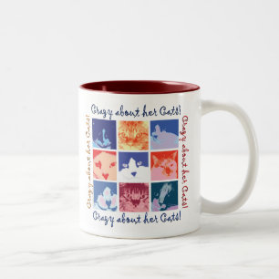 Taza Bicolor Loco por sus gatos